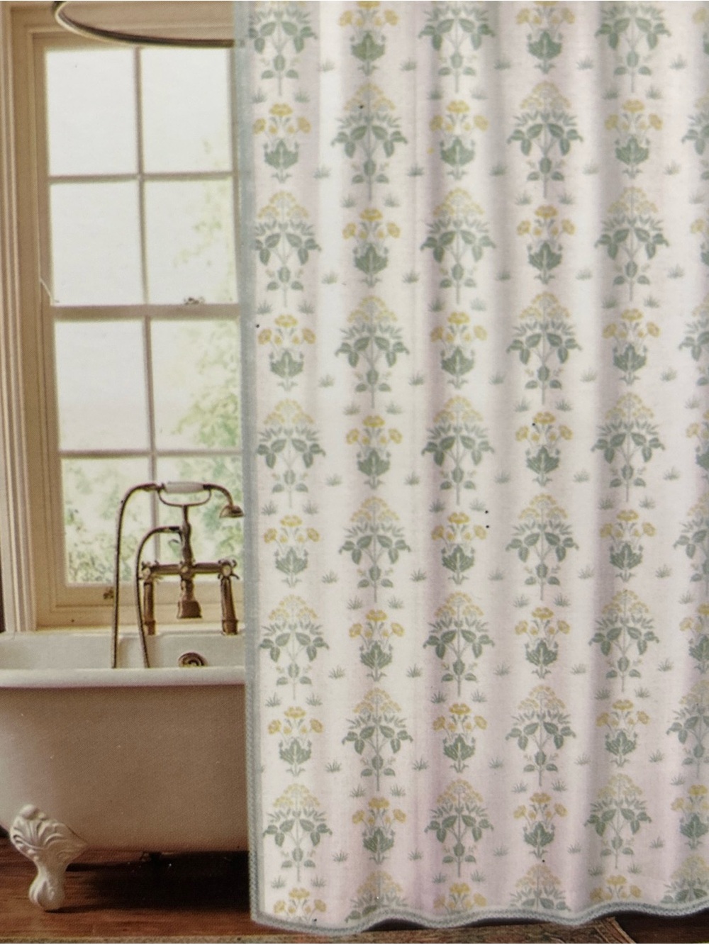 NEW William Morris & Co Shower Curtain Cotton Matelasse Meadow Sweet 72" x 72"